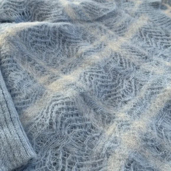 Phillip Lim Alpaca blend blue pointelle knit sweater xs-s - Picture 7 of 14